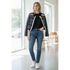 Vince Camuto Tweed Blazer Short Buttons size 6 Grey